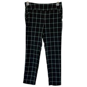 Women EST. 1946 Contemporary Black Plaid Mid-Rise Pants Rayon Poly Blend Size 12